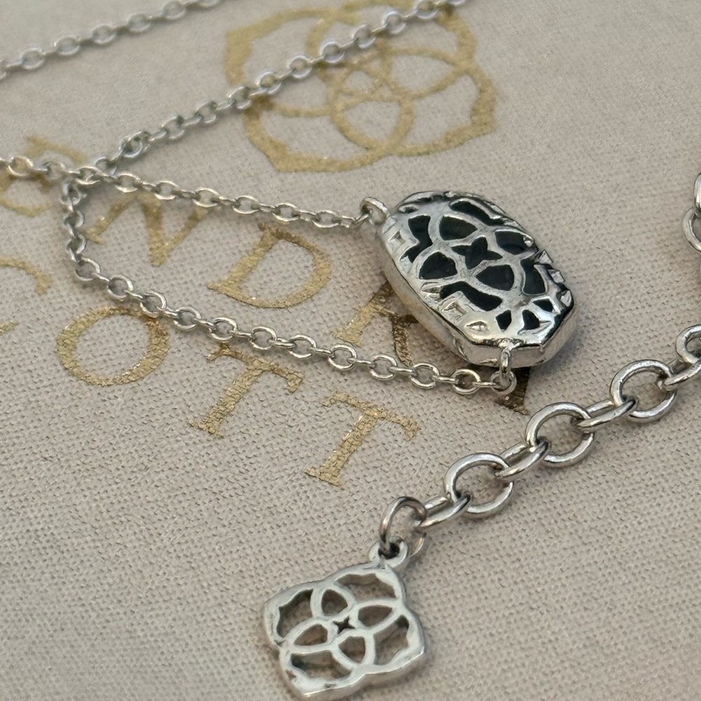 Kendra Scott Elisa platinum drusy Necklace - Picture 9 of 10